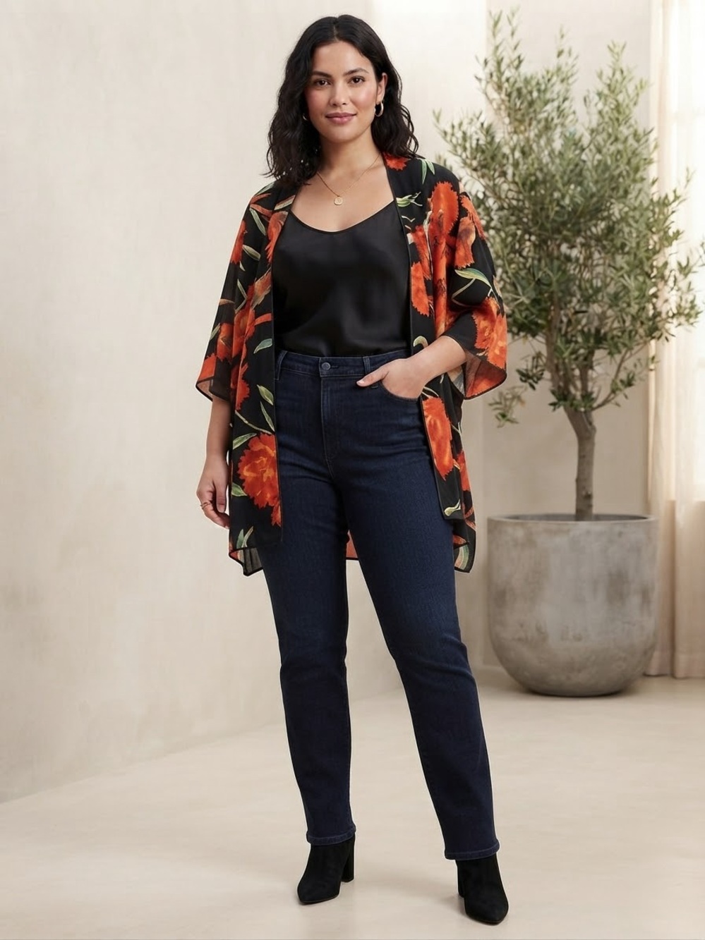 Do everything in love Dark Indigo High-Rise Straight Jeans